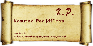 Krauter Perjámos névjegykártya